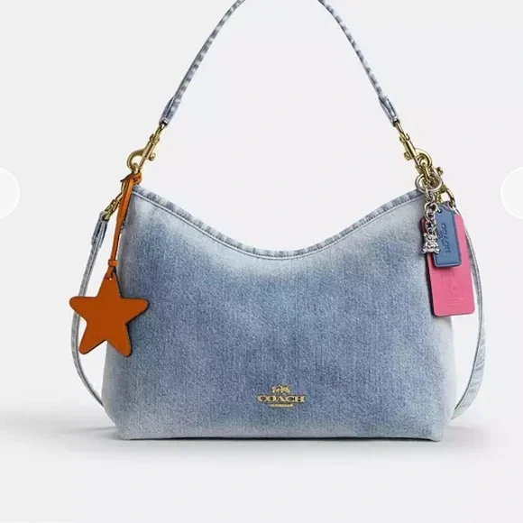 Coach Laurel Loved Denim Purse W/Charms,New! - Picture 10 of 10